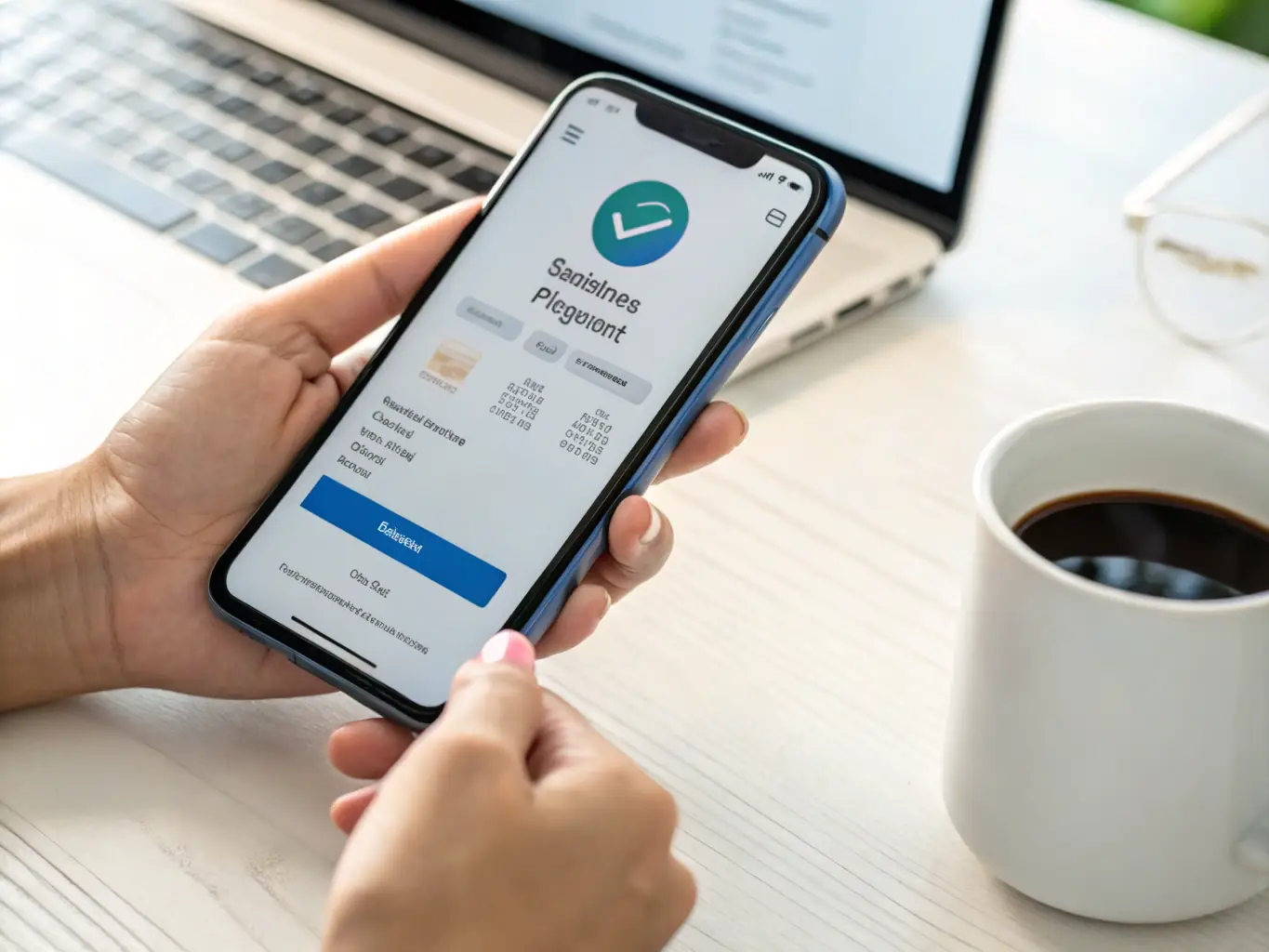 A close-up of a chef accepting an e-transfer payment on a tablet, illustrating the convenient payment options available.